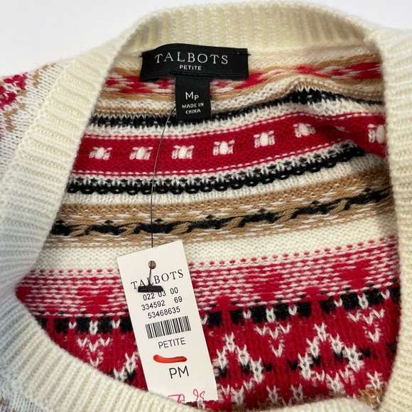 Talbots Christmas holiday Multicolor Knit Sweater - Picture 8 of 9